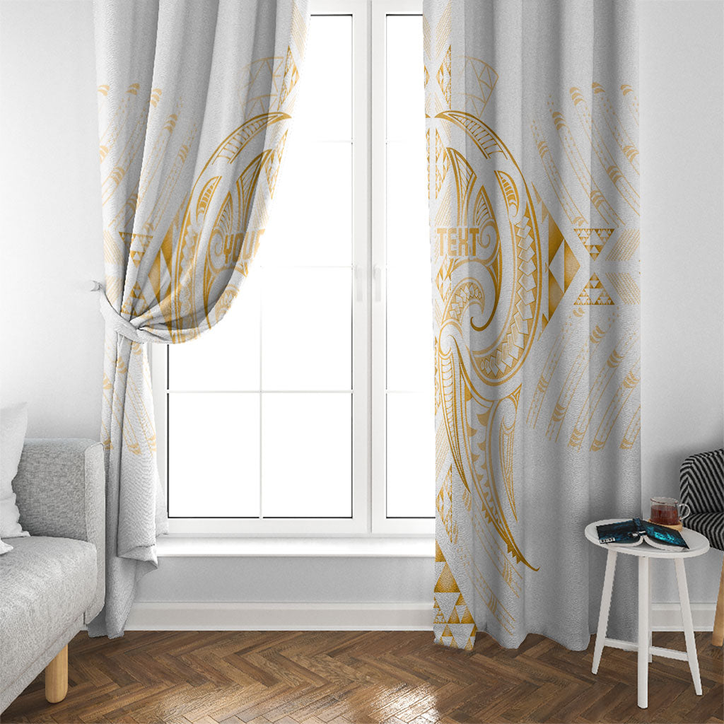 Maori Rugby Custom Ngaru Mangopare Window Curtain Koura Niho Taniwha Motif