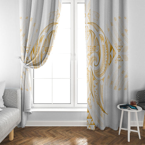 Maori Rugby Custom Ngaru Mangopare Window Curtain Koura Niho Taniwha Motif