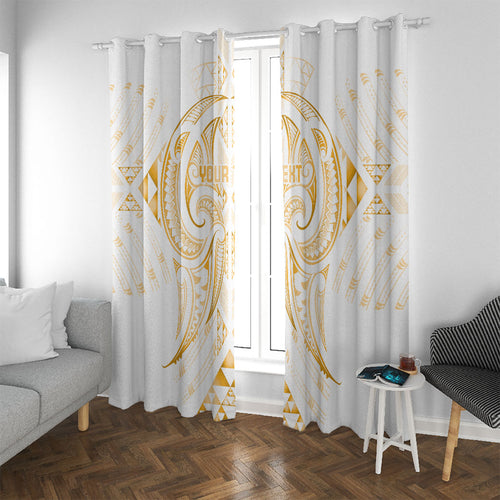 Maori Rugby Custom Ngaru Mangopare Window Curtain Koura Niho Taniwha Motif