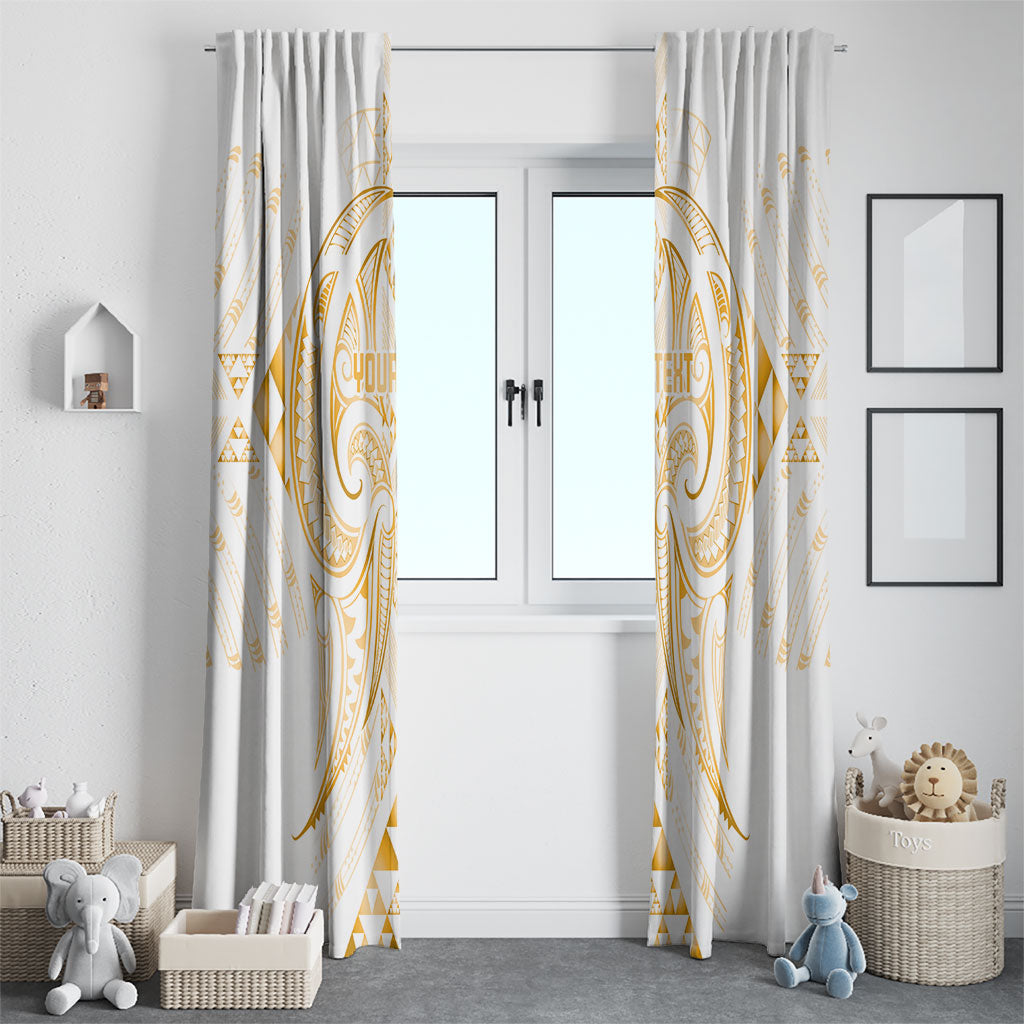 Maori Rugby Custom Ngaru Mangopare Window Curtain Koura Niho Taniwha Motif