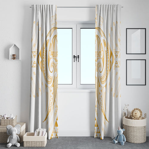 Maori Rugby Custom Ngaru Mangopare Window Curtain Koura Niho Taniwha Motif