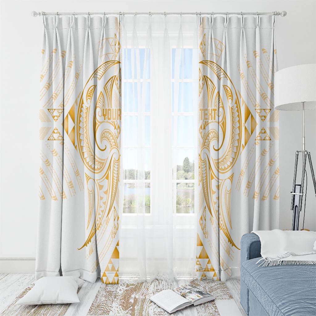 Maori Rugby Custom Ngaru Mangopare Window Curtain Koura Niho Taniwha Motif