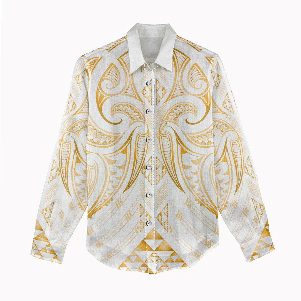 Maori Rugby Custom Ngaru Mangopare Women Casual Shirt Koura Niho Taniwha Motif