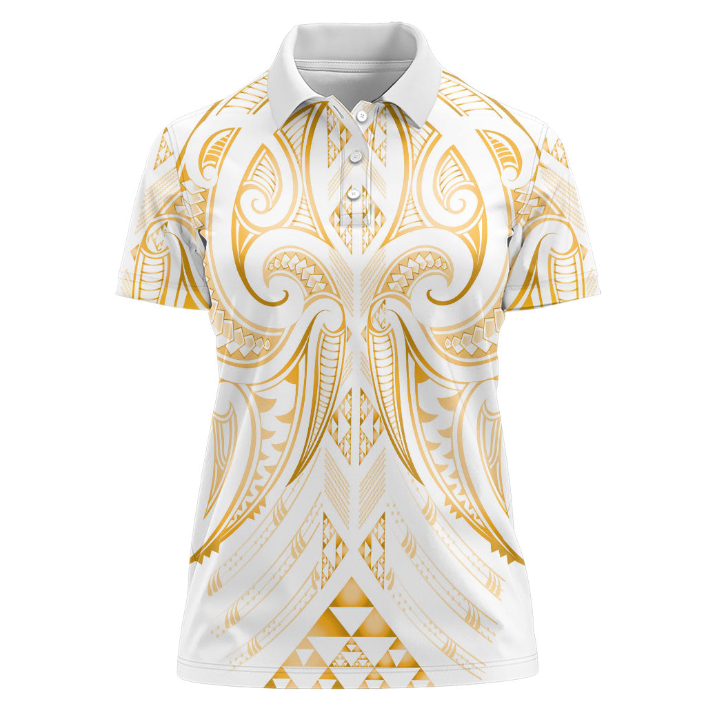 Maori Rugby Custom Ngaru Mangopare Women Polo Shirt Koura Niho Taniwha Motif