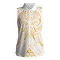 Maori Rugby Custom Ngaru Mangopare Women Sleeveless Polo Shirt Koura Niho Taniwha Motif
