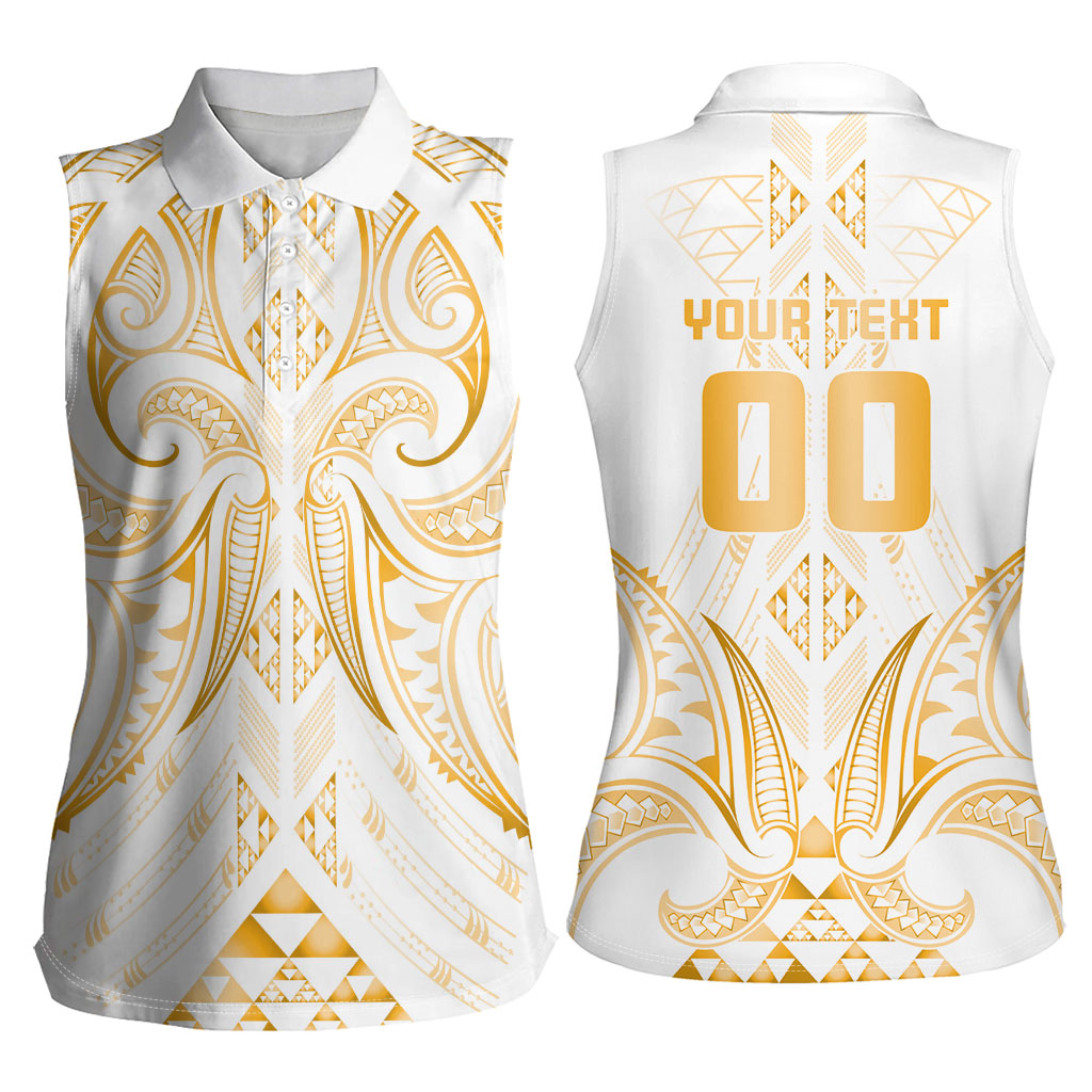 Maori Rugby Custom Ngaru Mangopare Women Sleeveless Polo Shirt Koura Niho Taniwha Motif