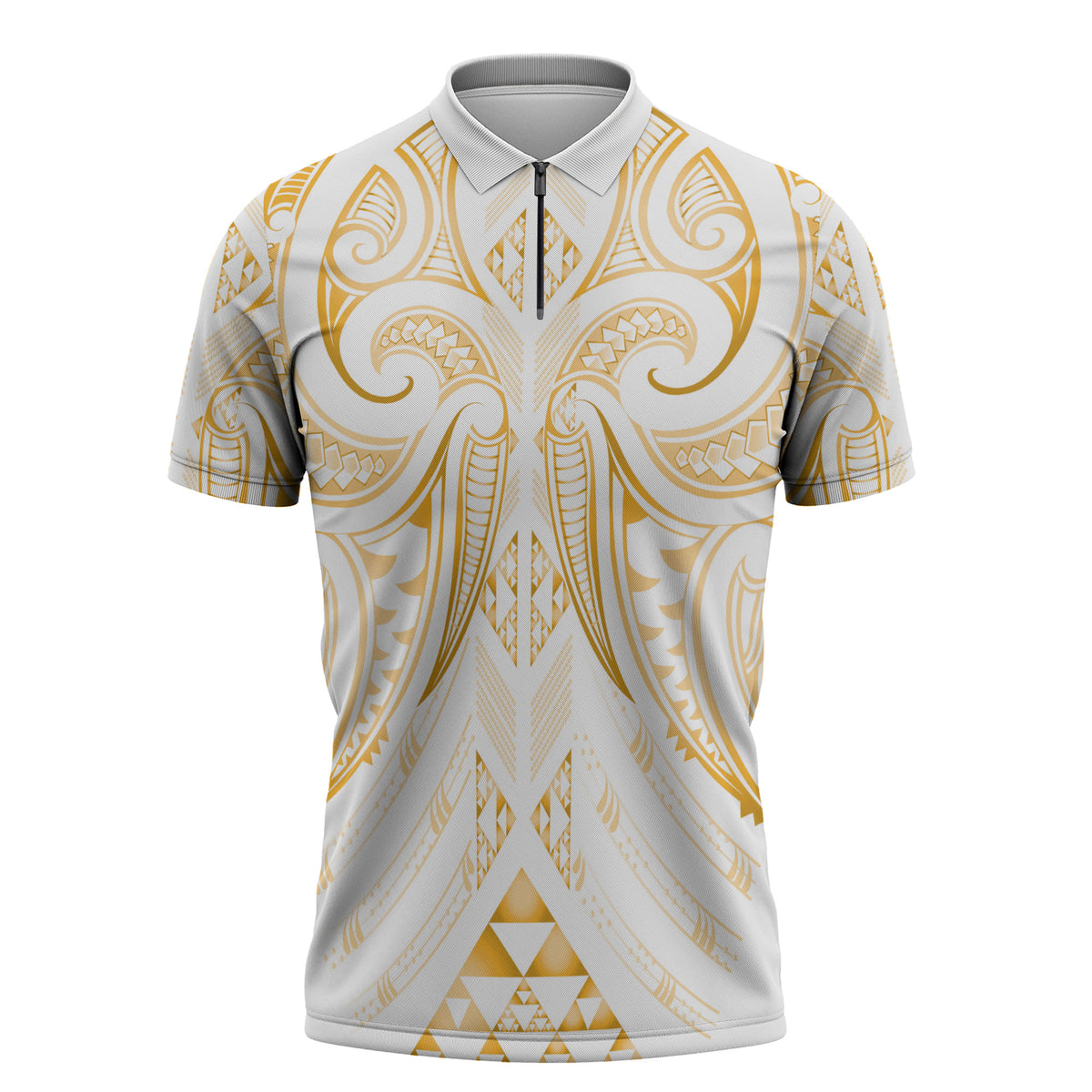 Maori Rugby Custom Ngaru Mangopare Zipper Polo Shirt Koura Niho Taniwha Motif