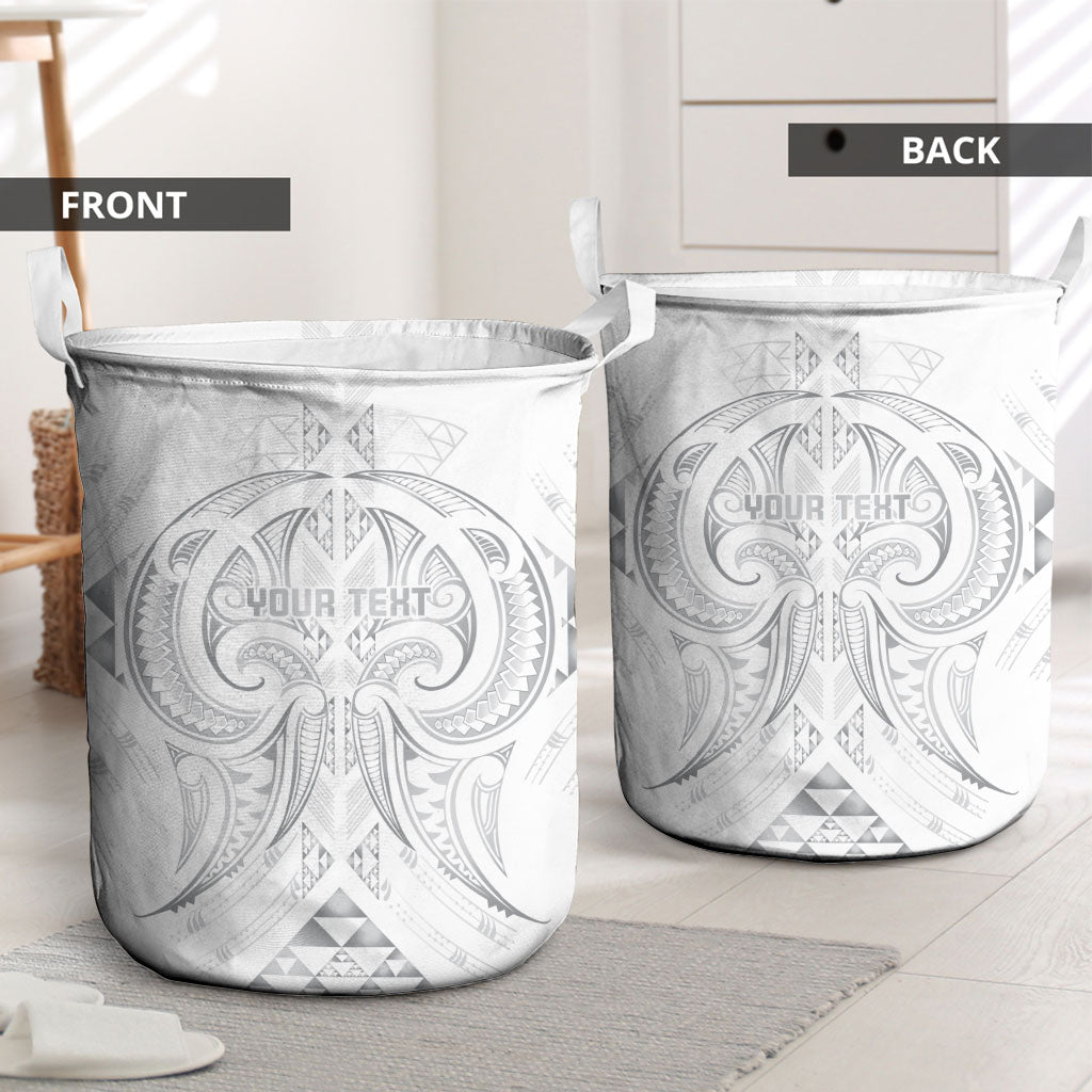 Maori Rugby Custom Ngaru Mangopare Laundry Basket Kiwikiwi Niho Taniwha Motif
