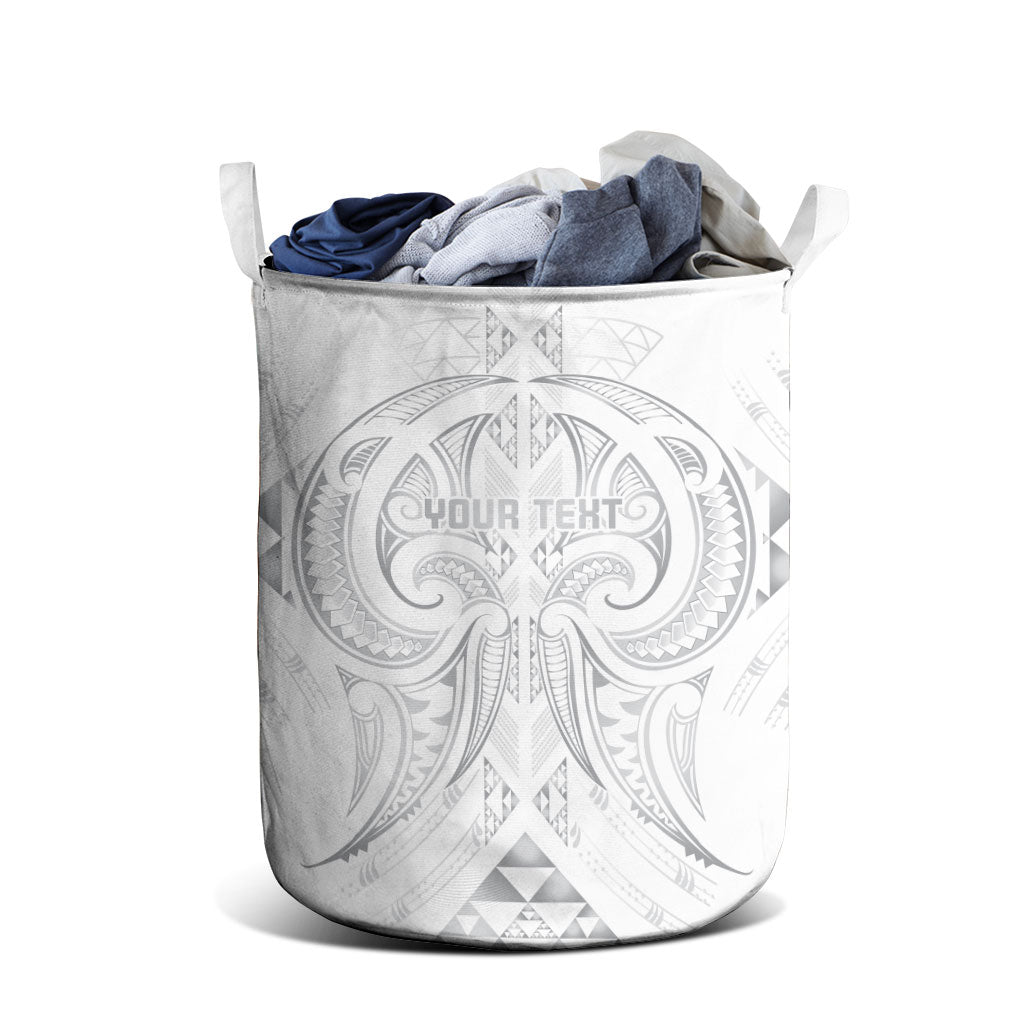 Maori Rugby Custom Ngaru Mangopare Laundry Basket Kiwikiwi Niho Taniwha Motif