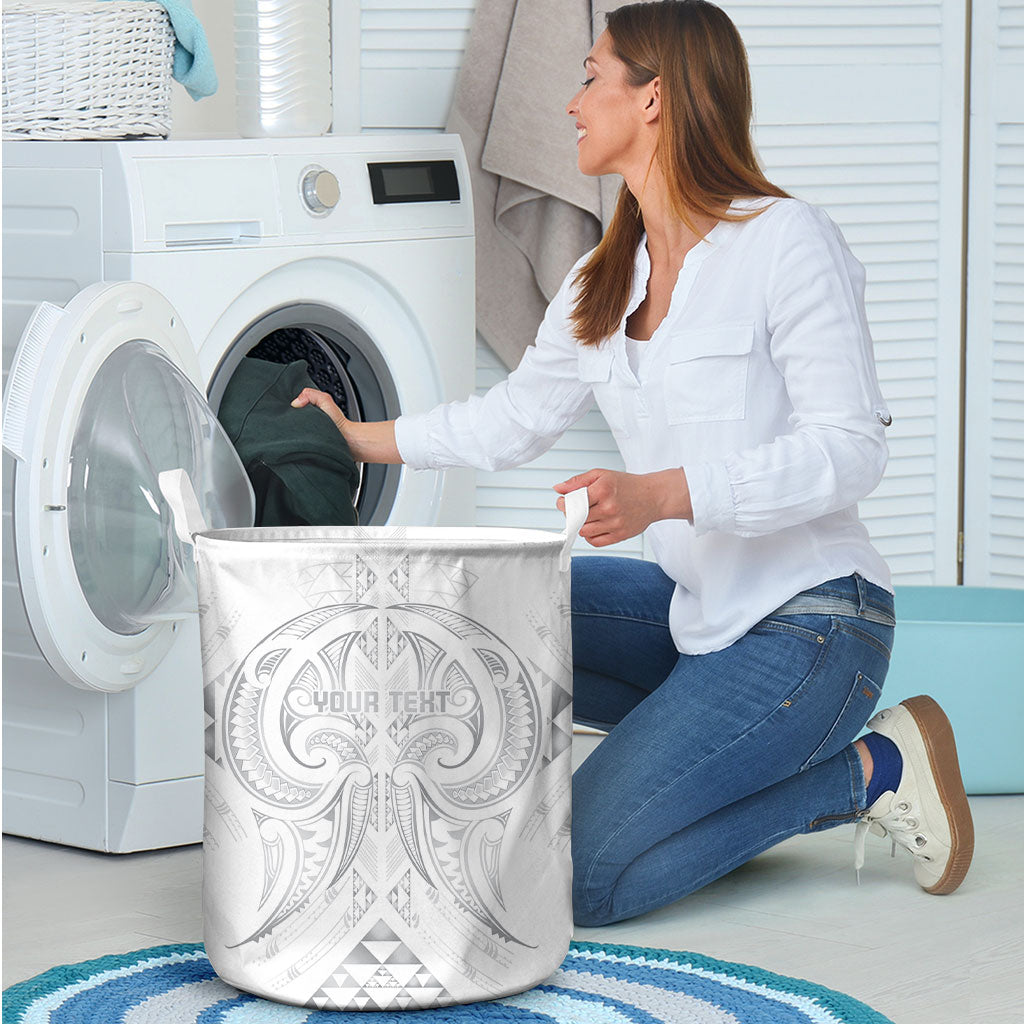 Maori Rugby Custom Ngaru Mangopare Laundry Basket Kiwikiwi Niho Taniwha Motif