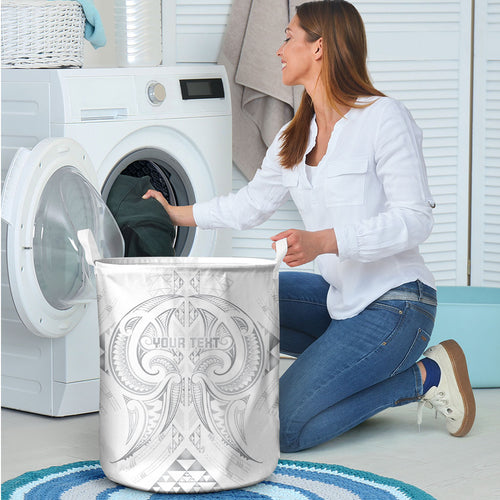 Maori Rugby Custom Ngaru Mangopare Laundry Basket Kiwikiwi Niho Taniwha Motif