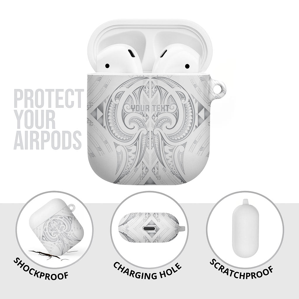 Maori Rugby Custom Ngaru Mangopare AirPods Case Kiwikiwi Niho Taniwha Motif