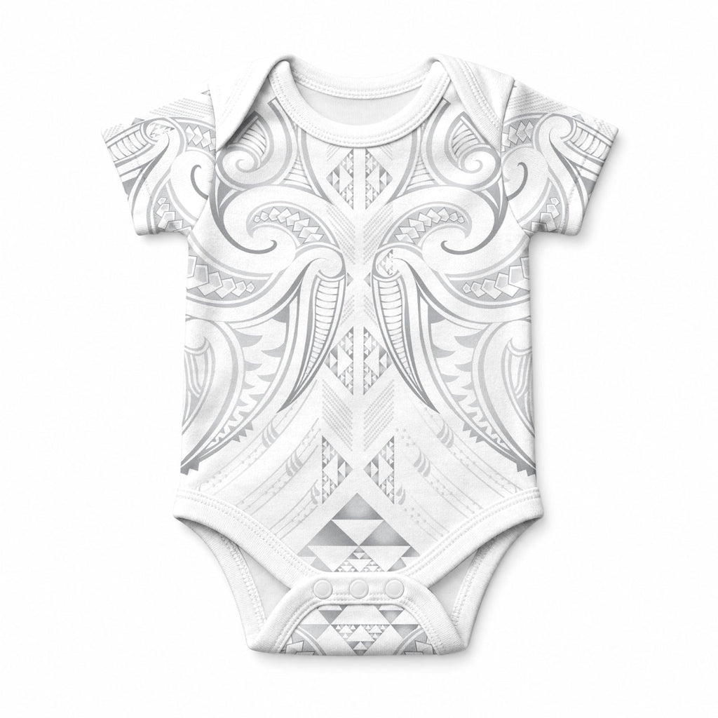 Maori Rugby Custom Ngaru Mangopare Baby Onesie Kiwikiwi Niho Taniwha Motif