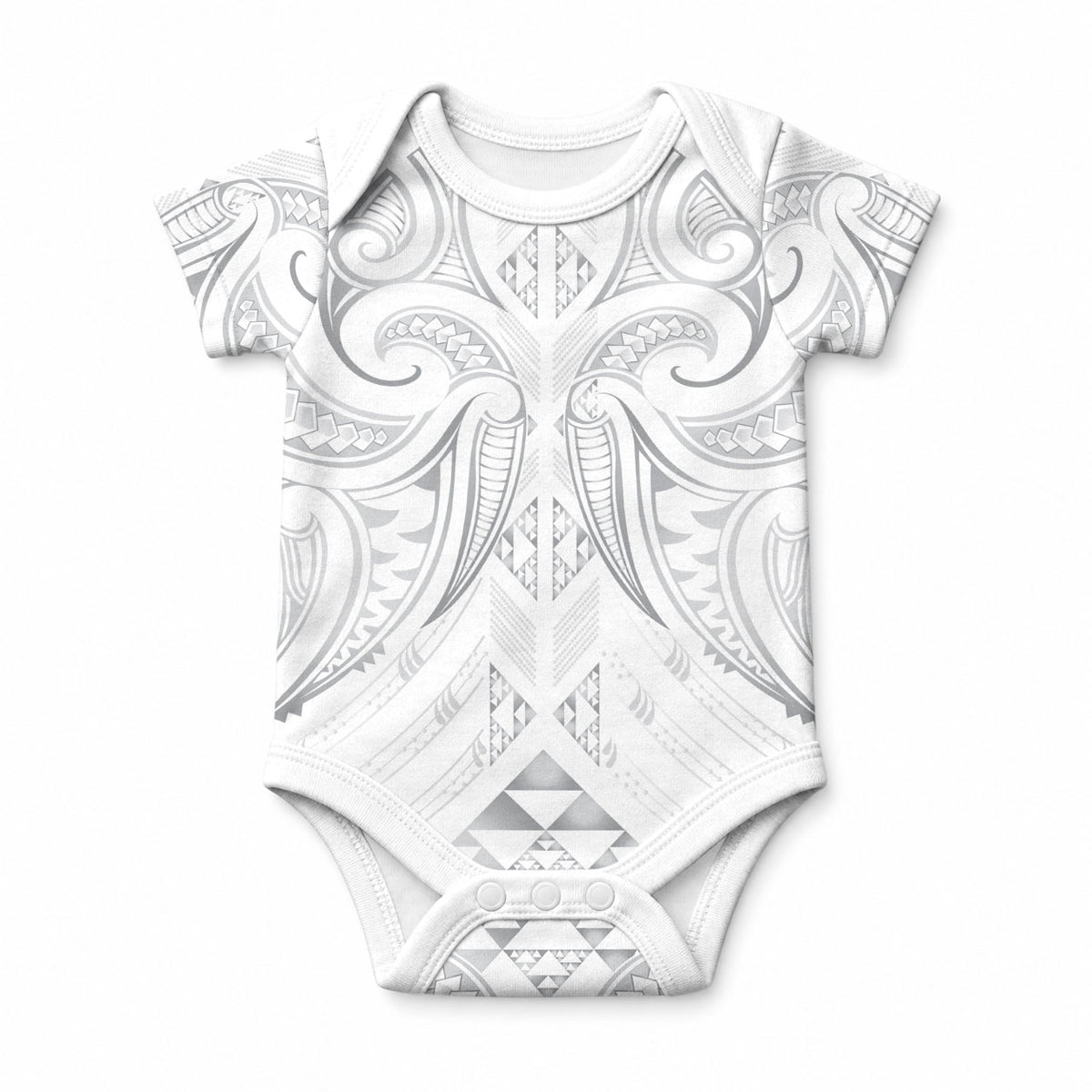 Maori Rugby Custom Ngaru Mangopare Baby Onesie Kiwikiwi Niho Taniwha Motif