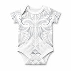 Maori Rugby Custom Ngaru Mangopare Baby Onesie Kiwikiwi Niho Taniwha Motif