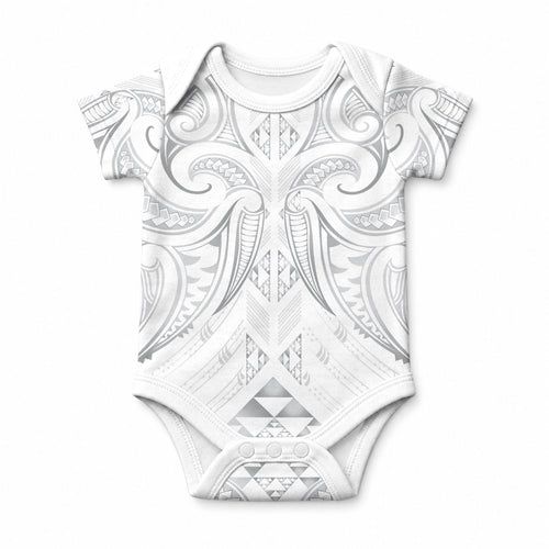 Maori Rugby Custom Ngaru Mangopare Baby Onesie Kiwikiwi Niho Taniwha Motif