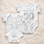 Maori Rugby Custom Ngaru Mangopare Baby Onesie Kiwikiwi Niho Taniwha Motif