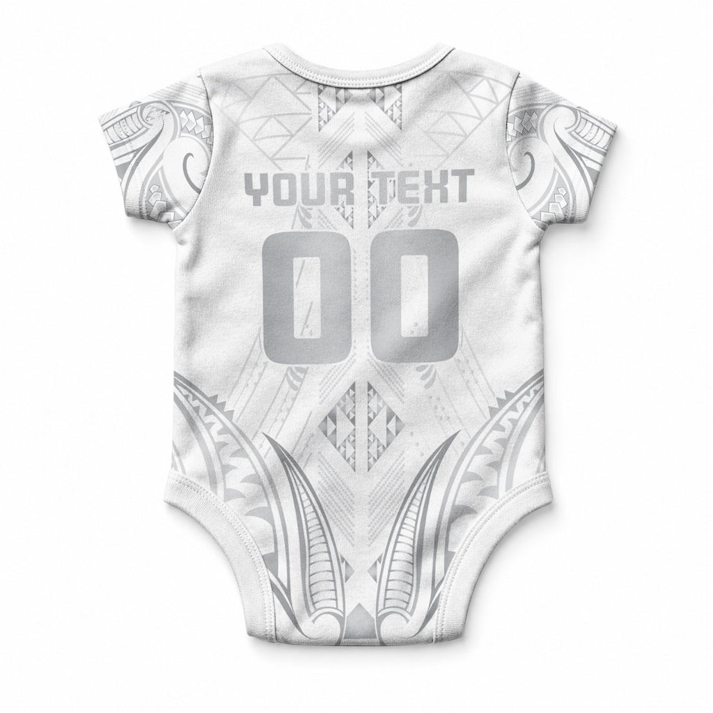 Maori Rugby Custom Ngaru Mangopare Baby Onesie Kiwikiwi Niho Taniwha Motif