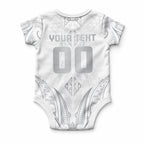 Maori Rugby Custom Ngaru Mangopare Baby Onesie Kiwikiwi Niho Taniwha Motif