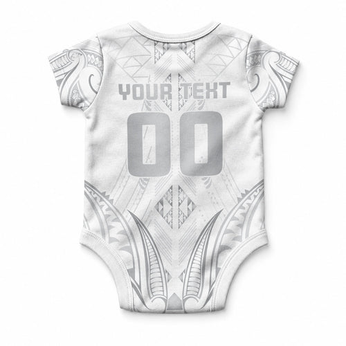 Maori Rugby Custom Ngaru Mangopare Baby Onesie Kiwikiwi Niho Taniwha Motif