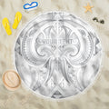 Maori Rugby Custom Ngaru Mangopare Beach Blanket Kiwikiwi Niho Taniwha Motif