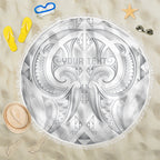 Maori Rugby Custom Ngaru Mangopare Beach Blanket Kiwikiwi Niho Taniwha Motif