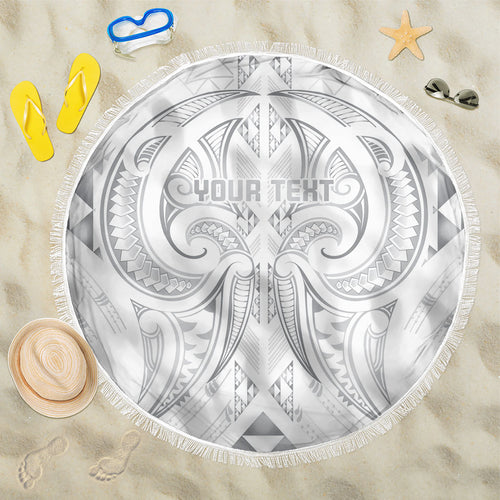 Maori Rugby Custom Ngaru Mangopare Beach Blanket Kiwikiwi Niho Taniwha Motif
