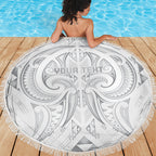 Maori Rugby Custom Ngaru Mangopare Beach Blanket Kiwikiwi Niho Taniwha Motif