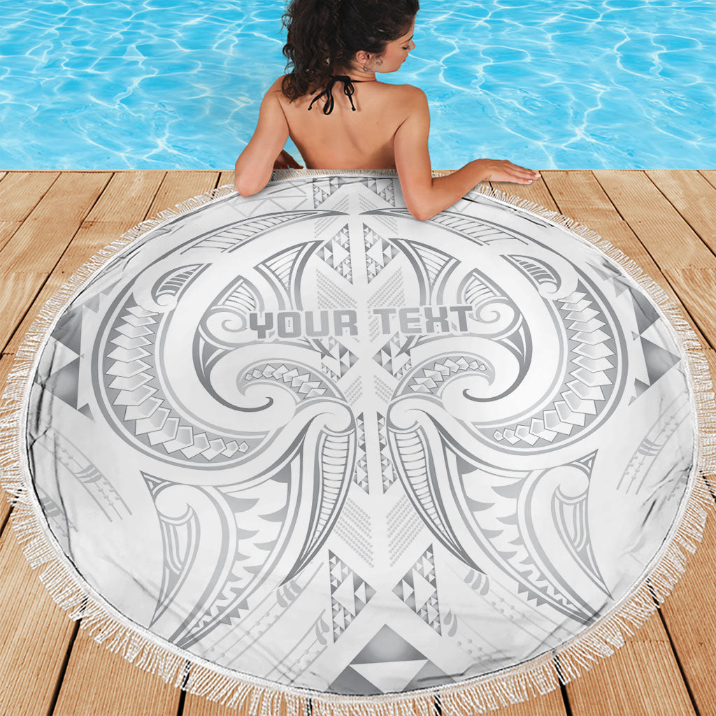 Maori Rugby Custom Ngaru Mangopare Beach Blanket Kiwikiwi Niho Taniwha Motif