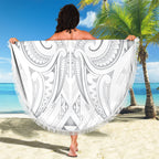 Maori Rugby Custom Ngaru Mangopare Beach Blanket Kiwikiwi Niho Taniwha Motif