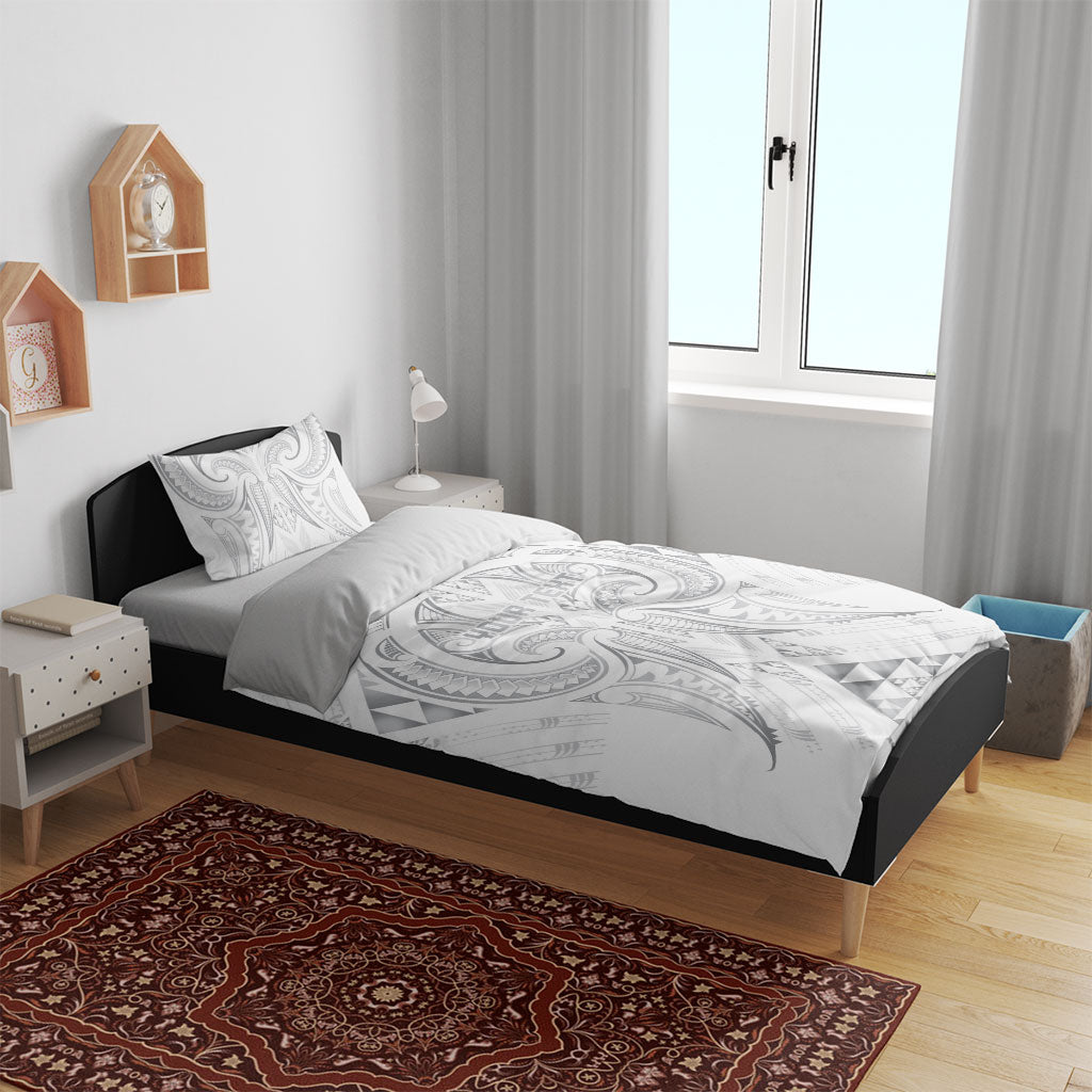 Maori Rugby Custom Ngaru Mangopare Bedding Set Kiwikiwi Niho Taniwha Motif
