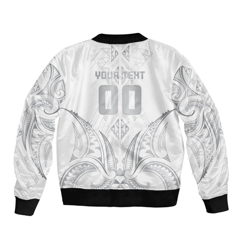 Maori Rugby Custom Ngaru Mangopare Bomber Jacket Kiwikiwi Niho Taniwha Motif