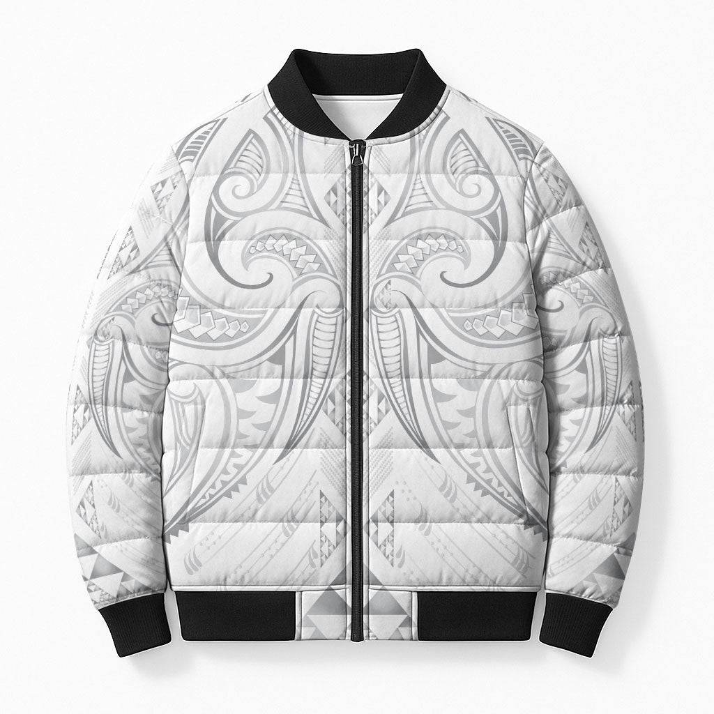 Maori Rugby Custom Ngaru Mangopare Bomber Puffer Jacket Kiwikiwi Niho Taniwha Motif