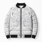 Maori Rugby Custom Ngaru Mangopare Bomber Puffer Jacket Kiwikiwi Niho Taniwha Motif