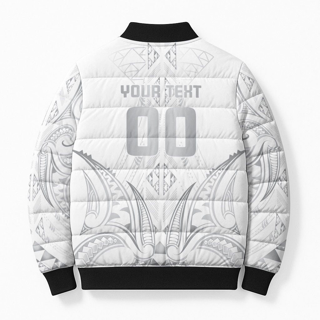 Maori Rugby Custom Ngaru Mangopare Bomber Puffer Jacket Kiwikiwi Niho Taniwha Motif