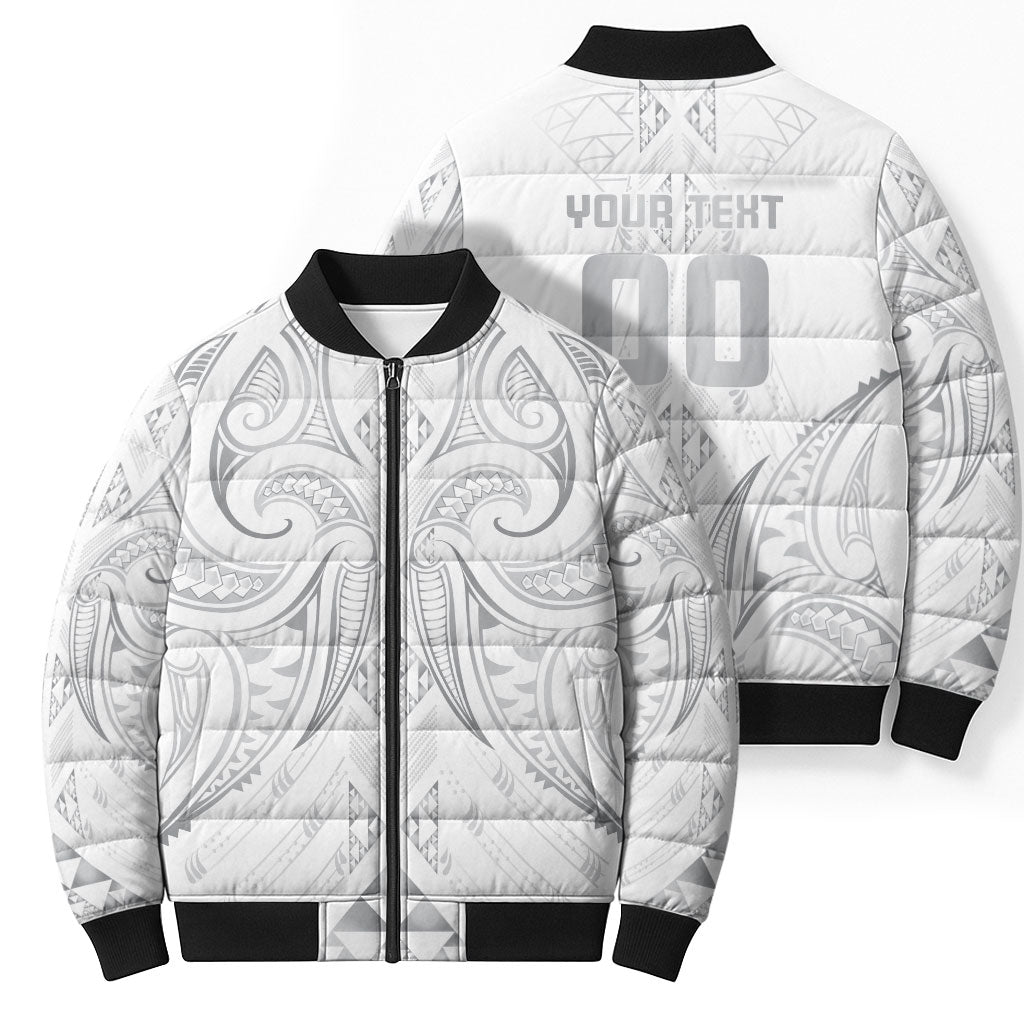 Maori Rugby Custom Ngaru Mangopare Bomber Puffer Jacket Kiwikiwi Niho Taniwha Motif