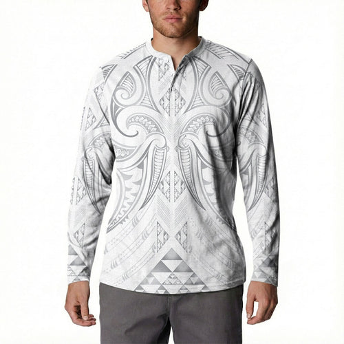 Maori Rugby Custom Ngaru Mangopare Button Sweatshirt Kiwikiwi Niho Taniwha Motif