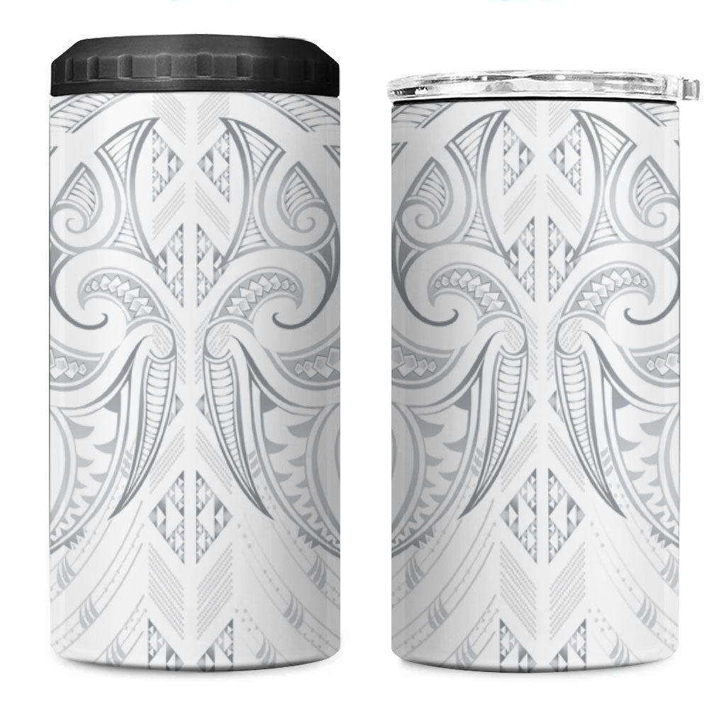 Maori Rugby Custom Ngaru Mangopare 4 in 1 Can Cooler Tumbler Kiwikiwi Niho Taniwha Motif