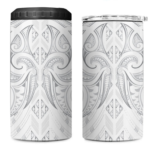 Maori Rugby Custom Ngaru Mangopare 4 in 1 Can Cooler Tumbler Kiwikiwi Niho Taniwha Motif