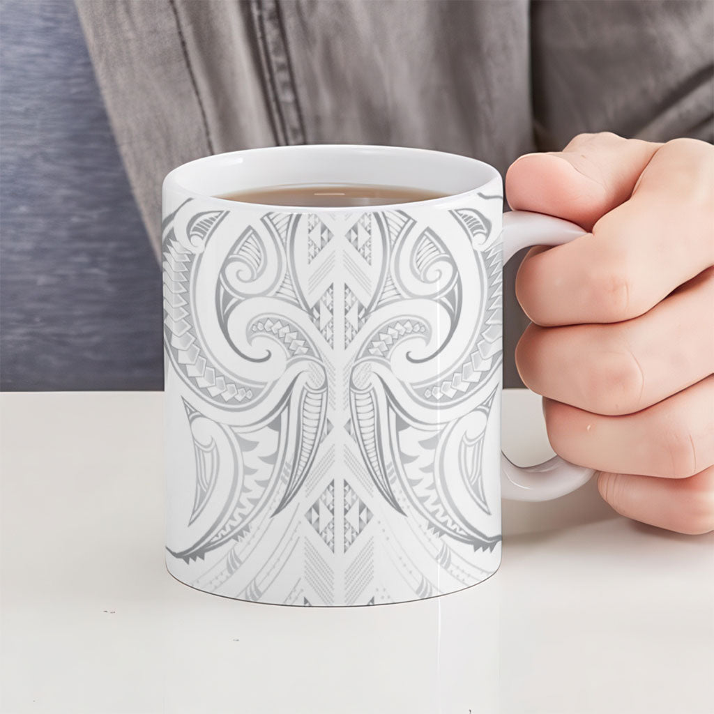 Maori Rugby Custom Ngaru Mangopare Ceramic Mug Kiwikiwi Niho Taniwha Motif