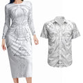Maori Rugby Custom Ngaru Mangopare Couples Matching Long Sleeve Bodycon Dress and Hawaiian Shirt Kiwikiwi Niho Taniwha Motif
