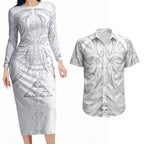 Maori Rugby Custom Ngaru Mangopare Couples Matching Long Sleeve Bodycon Dress and Hawaiian Shirt Kiwikiwi Niho Taniwha Motif