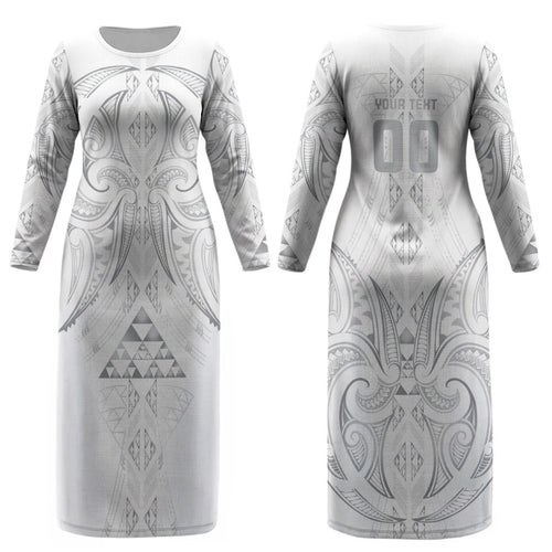 Maori Rugby Custom Ngaru Mangopare Couples Matching Long Sleeve Bodycon Dress and Hawaiian Shirt Kiwikiwi Niho Taniwha Motif
