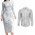 Maori Rugby Custom Ngaru Mangopare Couples Matching Long Sleeve Bodycon Dress and Long Sleeve Button Shirt Kiwikiwi Niho Taniwha Motif