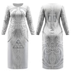 Maori Rugby Custom Ngaru Mangopare Couples Matching Long Sleeve Bodycon Dress and Long Sleeve Button Shirt Kiwikiwi Niho Taniwha Motif