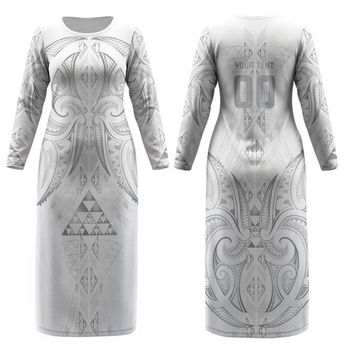 Maori Rugby Custom Ngaru Mangopare Couples Matching Long Sleeve Bodycon Dress and Long Sleeve Button Shirt Kiwikiwi Niho Taniwha Motif