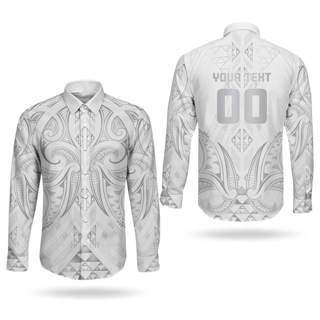 Maori Rugby Custom Ngaru Mangopare Couples Matching Off Shoulder Maxi Dress and Long Sleeve Button Shirt Kiwikiwi Niho Taniwha Motif