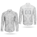 Maori Rugby Custom Ngaru Mangopare Couples Matching Off Shoulder Maxi Dress and Long Sleeve Button Shirt Kiwikiwi Niho Taniwha Motif