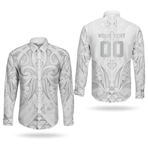Maori Rugby Custom Ngaru Mangopare Couples Matching Off Shoulder Maxi Dress and Long Sleeve Button Shirt Kiwikiwi Niho Taniwha Motif