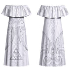 Maori Rugby Custom Ngaru Mangopare Couples Matching Off Shoulder Maxi Dress and Long Sleeve Button Shirt Kiwikiwi Niho Taniwha Motif